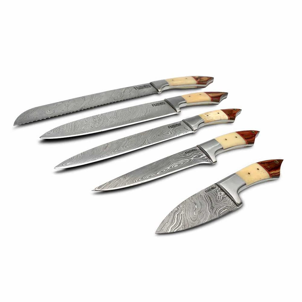 Chefs Knife Set | Handmade Damascus Knives Set - Fusion Layers